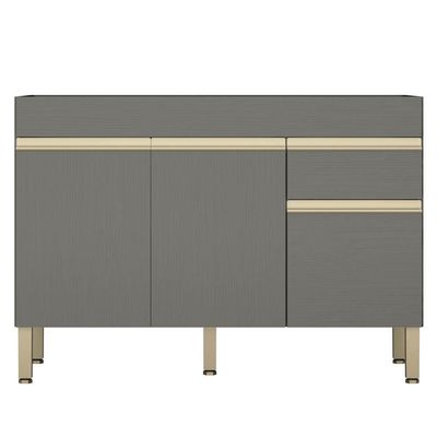 Balcão Gabinete Para Pia Sem Tampo 120cm Lina K02 Gris - Mpozenato