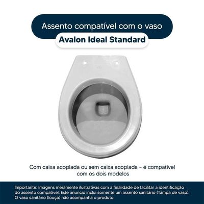 Tampa De Vaso Poliester Avalon Branco Para Louça Ideal Standard