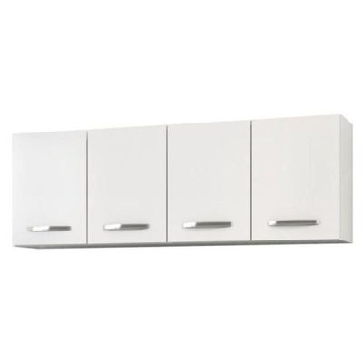 Kit 2 Armários Aéreos De Cozinha Panamá 160cm 4 Portas - Lumil Móveis Branco