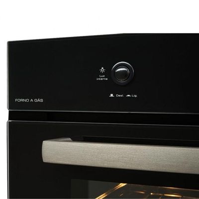 Forno A Gás De Embutir Infinity 50l Com Grill Fischer Preto 110V