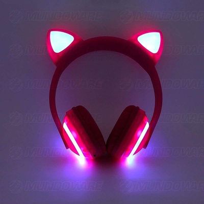 Headphone Bluetooth Orelhas Led Fone Gatinho Bt Rosa