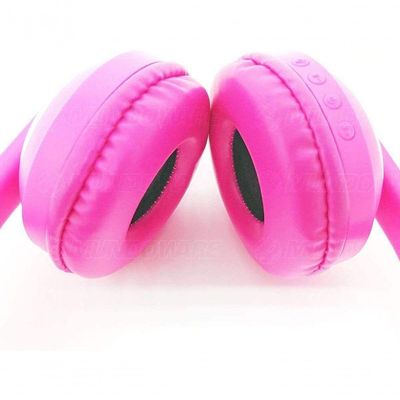 Headphone Bluetooth Orelhas Led Fone Gatinho Bt Rosa
