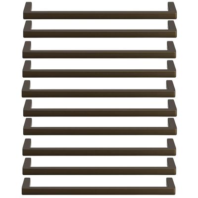 Kit 10 Puxadores Alça 256mm Retos Bronze Móveis Oeiras Torralba Cômoda Guarda-Roupa