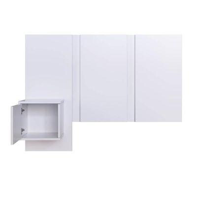 Cabeceira para Cama de Solteiro Branca com Mesa de Cabeceira Zurique MDP Art In Móveis