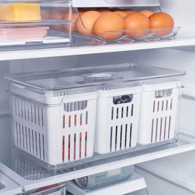 Organizador de Geladeira Clear Fresh 3 Cestos 5l Ou Frutas Legumes Cozinha