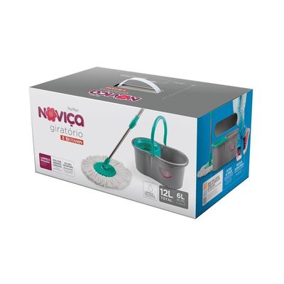 Mop Giratório De Microfibra Com Cabo E Balde 12l Noviça Bettanin
