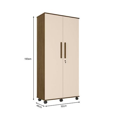 Guarda Roupa Solteiro Com 2 Portas Gold Amêndoa/ Off White