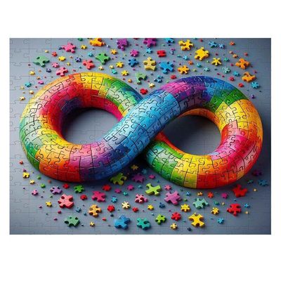 Quebra-cabeça Infinito Color 88 Peças Em Mdf Para Autistas
