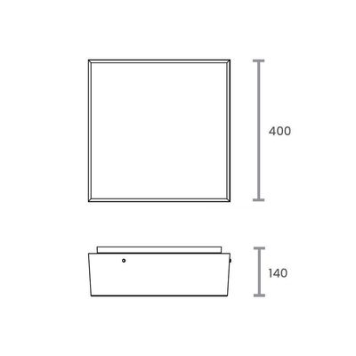 Plafon Taschibra Quadra E27 Bivolt Preto 02080058-18