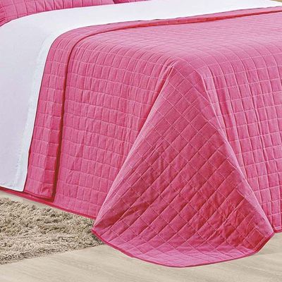 Kit Cobre Leito Colcha Eden Queen 3 Peças Percal 150 Fios 100% Algodão - Pink