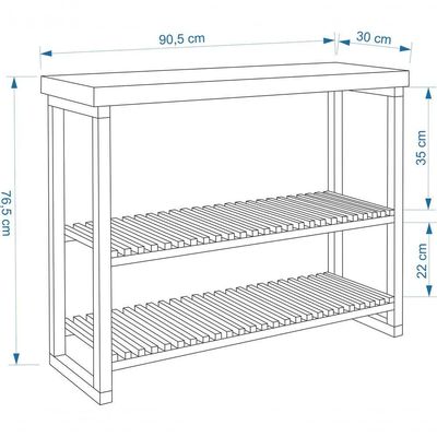 Estante Aparador Buffet Gold Com 2 Prateleiras Luxo Off White