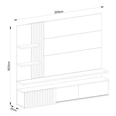 Painel Home Suspenso Atena Cinamomo Off White Para Tv Até 65 Madetec Cinamomo Off White