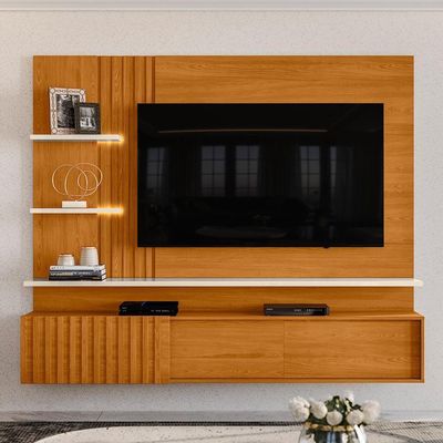 Painel Home Suspenso Atena Cinamomo Off White Para Tv Até 65 Madetec Cinamomo Off White