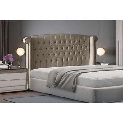 Cabeceira De Cama Box Toquio Casal Queen 160 Cm Suede Capuccino Do Lar Móveis E Decoração
