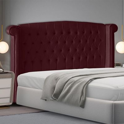 Cabeceira De Cama Box Toquio King 195 Cm Suede Bordo Do Lar Móveis E Decoração
