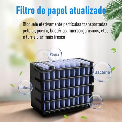 Ar Condicionado Portátil Arctic Air Cooler Umidificador Climatizador Luz Led 7 Cores Rgb Bivolt