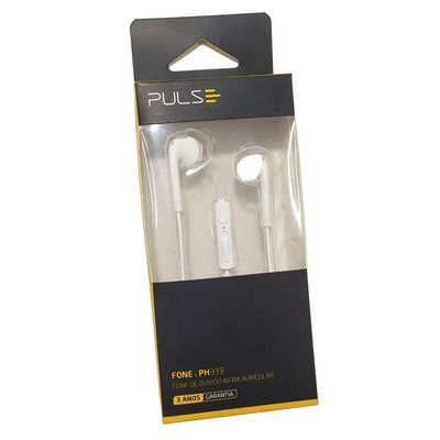 Fone De Ouvido Intra Auricular Pulse Branco/preto Ph333