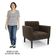 Poltrona Decorativa Base Madeira Preto Ana Suede Marrom - Ibiza