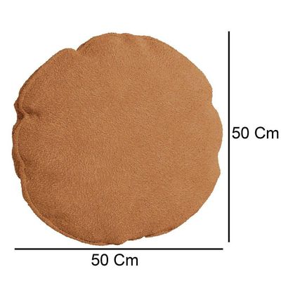 Kit 4 Almofadas Bolacha Redonda Cookie Boucle Terracota