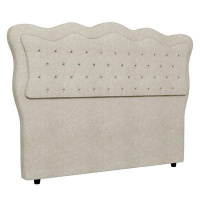 Cabeceira Casal Queen Cama 160cm Oregon I02 Bouclê Bege - Mpozenato