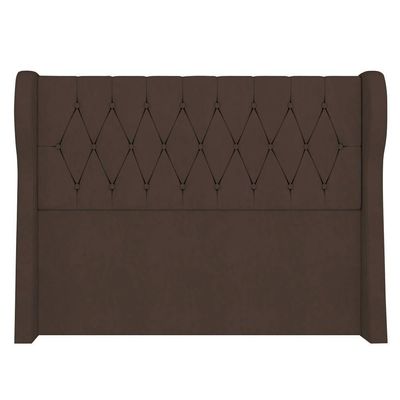 Cabeceira Casal Cama 140cm Malva I02 Veludo Marrom - Mpozenato