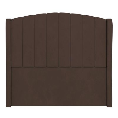 Cabeceira Casal Cama 140cm Glenda I02 Veludo Marrom - Mpozenato