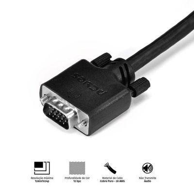Cabo Vga 15 Pinos Macho 2m - Pvm15-2