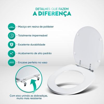 Tampa De Vaso Poliester Eros Bege Claro Para Bacia Incepa 6lpf