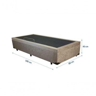 Cama Box Baú Solteiro 88 Bello Box - Suede Bege