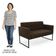 Sofá Namoradeira E 1 Poltrona Base Industrial Preto Ana Suede Marrom - Ibiza