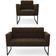 Sofá Namoradeira E 1 Poltrona Base Industrial Preto Ana Suede Marrom - Ibiza
