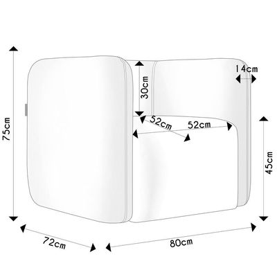 Poltrona Para Sala De Estar Decorativa Quadrada Maggie K04 Veludo Marrom - Mpozenato