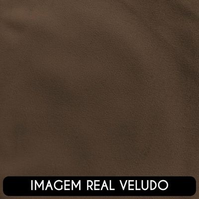 Poltrona Para Sala De Estar Decorativa Quadrada Maggie K04 Veludo Marrom - Mpozenato