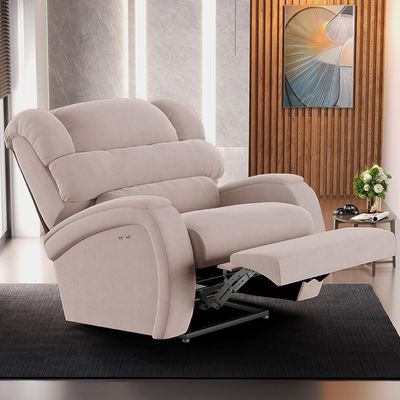 Poltrona Do Papai Reclinável Kalie Power Touch Massagem Fh9 Veludo Rosê - Mpozenato