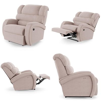 Poltrona Do Papai Reclinável Kalie Power Touch Massagem Fh9 Veludo Rosê - Mpozenato