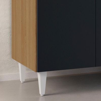 Balcão De Cozinha Com Pia Inox 120cm Manu Preto-amêndoa - Ajl Móveis