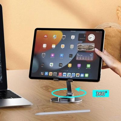 Suporte De Mesa Giratório 360º Dobrável Ajustável Compacto Para Celular Tablet