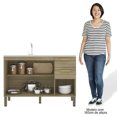 Balcão Gabinete Com Pia 120cm Urban K02 Freijó - Mpozenato