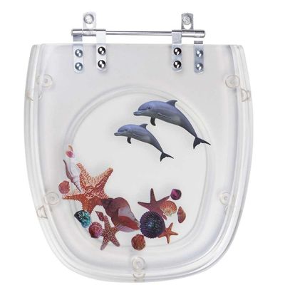Tampa De Vaso Poliéster Decorada Golfinho E Conchas Art Para Louça Incepa