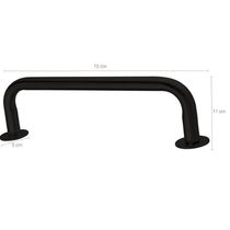 Suporte Tubo para Cabides Arara Cabideiro 73cm de Teto Closet Masutti Organizador Curvado Preto