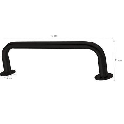 Suporte Tubo para Cabides Arara Cabideiro 73cm de Teto Closet Masutti Organizador Curvado Preto