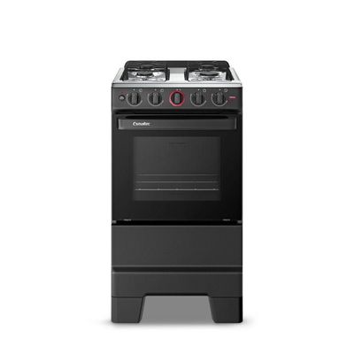 Fogão 4 Bocas Mesa Inox Automático Ideal Super 4121 Esmaltec Preto Bivolt