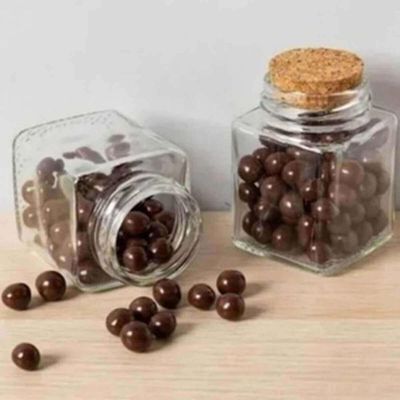 6 Mini Potes de Vidro Porta Temperos com Tampa de Rolha Lembrancinha Quadrados Lyor