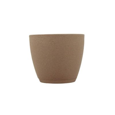Vaso Tramontina Asteca Em Polietileno Granito Areia Com Prato 32 Cm Tramontina