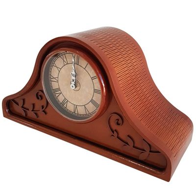 Relógio de Mesa Antigo Decorativo de Madeira com Números Romanos
