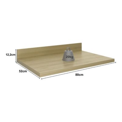 Tampo 100% Mdf 30mm Para Balcão De Cozinha 80cm Multimóveis Cr20437 Carvalho Tropical Carvalho Tropical