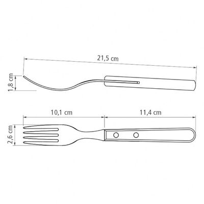 Kit 24 Garfos para Churrasco Tramontina Jumbo Inox Cabo Madeira Polywood Vermelho