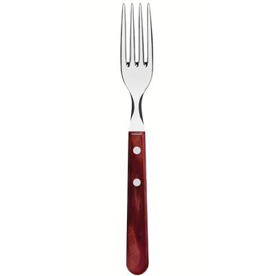 Kit 24 Garfos para Churrasco Tramontina Jumbo Inox Cabo Madeira Polywood Vermelho