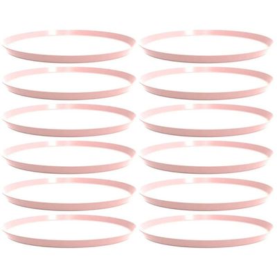 12 Bandejas Redonda 28cm Servir Bar Restaurante Rosa Himalaia Bubble Crippa