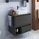 Gabinete Suspenso 60cm Mel Grafite com Cuba 1 Nicho 1 Gaveta e Toalheiro BH8050MGCUBA